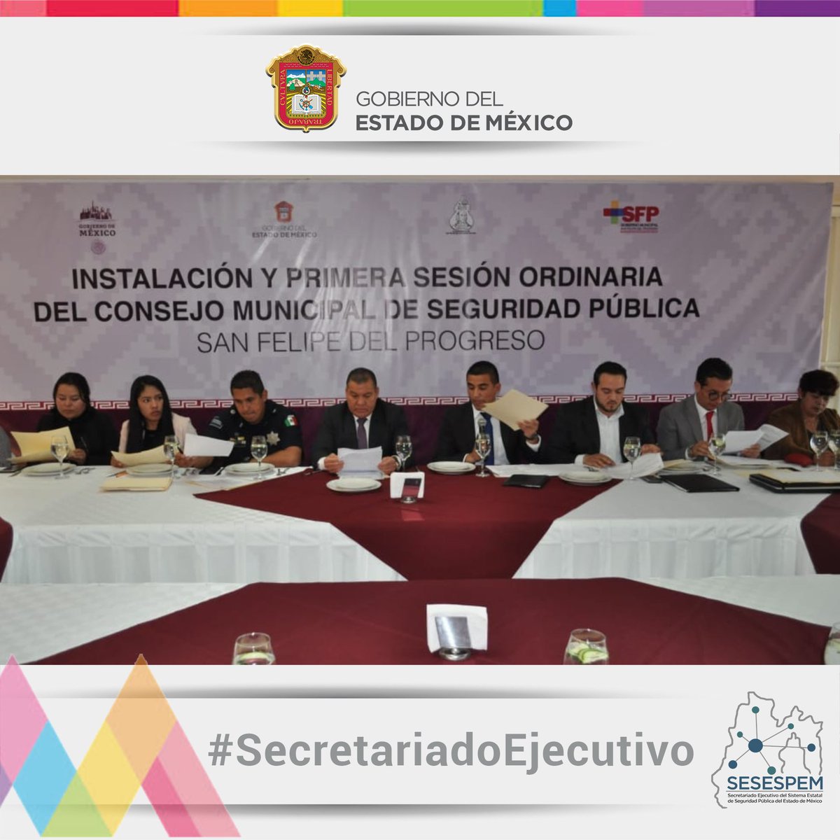 SecretariadoGEM's tweet photo. #SESESPEMInforma
En el marco de la I Sesión Ordinaria del Consejo Municipal de Seguridad Pública @MasSanFelipe , se acordó elaborar el calendario anual para las Sesiones del Consejo y reforzar la convocatoria de la Fiscalía https://t.co/PCbmzWZdrV