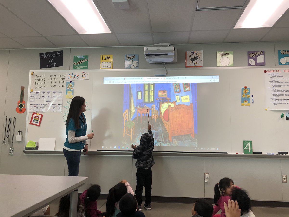 kellybanger's tweet photo. Kinder s’s learn about Dutch artist Vincent Van Gogh and create their own sunflowers @Ms_HenryLMA @LMA_SMUSD #vangogh #impressionism #seethinkwonder https://t.co/Vw616JGuug
