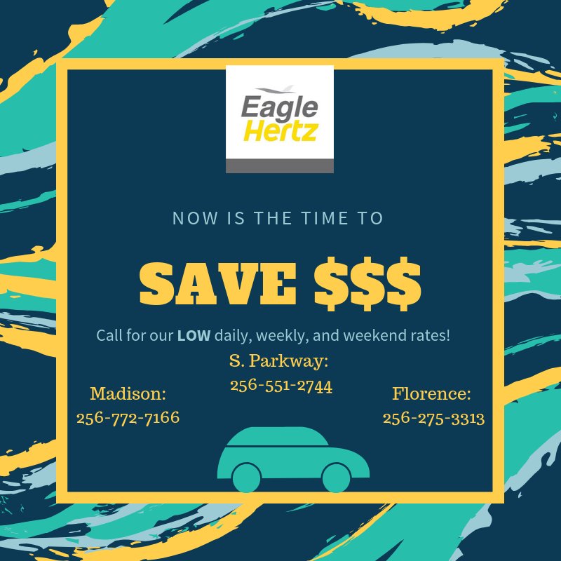 EagleAutoLLC's tweet image. Our rates are LOW, so now is the time to GO! Call any of our #northalabama locations to reserve your #rentalcar today! hertz.com #travel