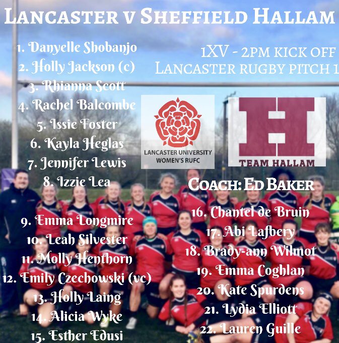 Tomorrow means Wednesday &amp; Wednesday means match day 🏉🤩⁣
⁣
Get down tomorrow afternoon &amp; watch our 1XV’s first game of 2019 against Sheffield Hallam. ⁣
⁣
⏰ KO 2PM ⁣
📍Lancaster University Rugby Pitch 1 🌹 ⁣
⁣
#wearethereds #womensrugby #lancasteruniversity #thisgirlcan