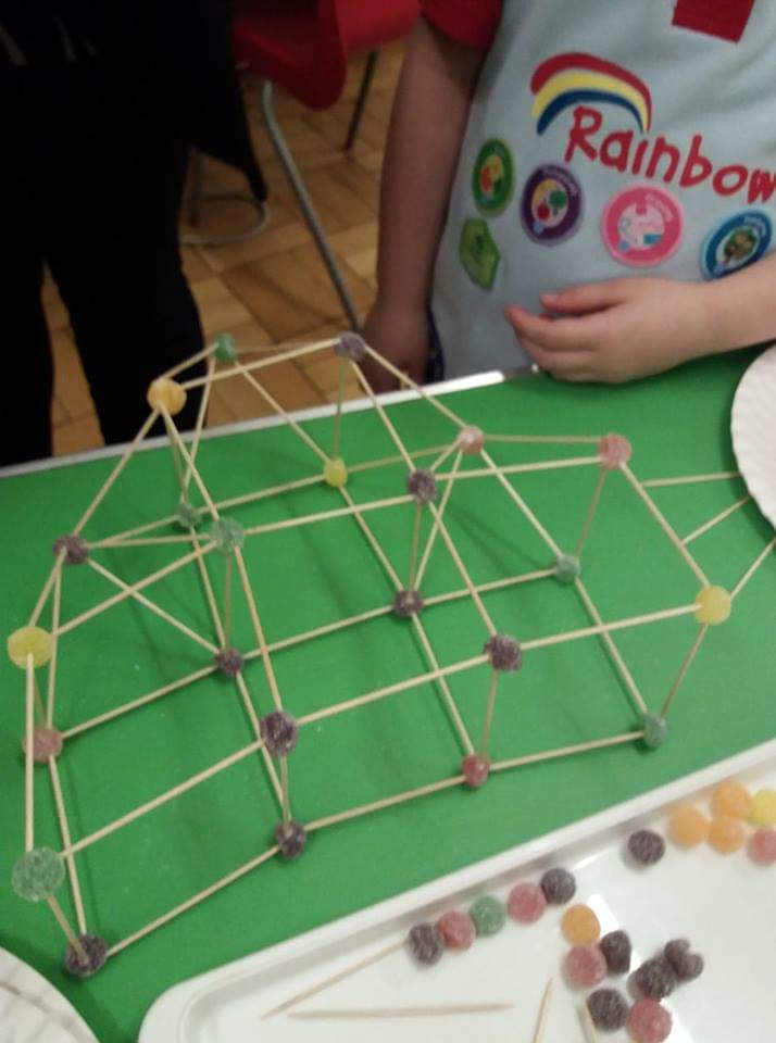 RainhamNorth's tweet photo. 2nd Rainham North Rainbows started the Amey Engineering Challenge.  They started with the sweetie construction challenge, moving onto some giant construction, designed signs and had a go at using spanners, screwdrivers, hammers and cogs. #forthegirl @GillinghamDiv  @Guiding_LaSER https://t.co/0R33h2Y11F