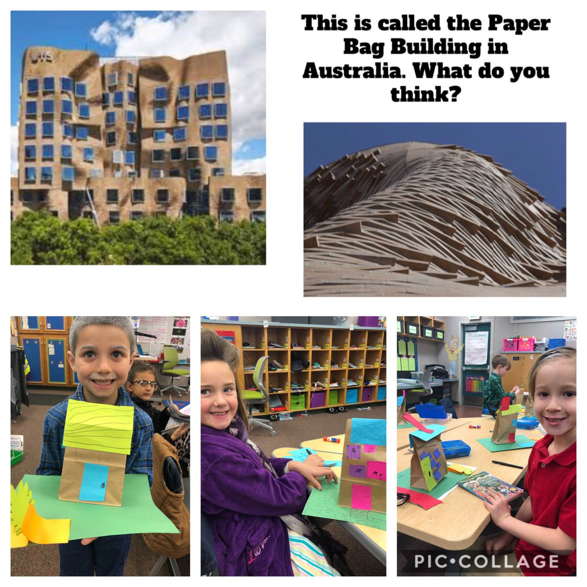 In K-2 STEM we’re learning about architectural features. Students made their own Paper Bag Building while dressed as 100 year olds for the 100th day of school! 👵🏼👨🏽‍🦳🏢 ❤️<a href="/pennpanthers/">Penngrove Elementary</a> #petk12