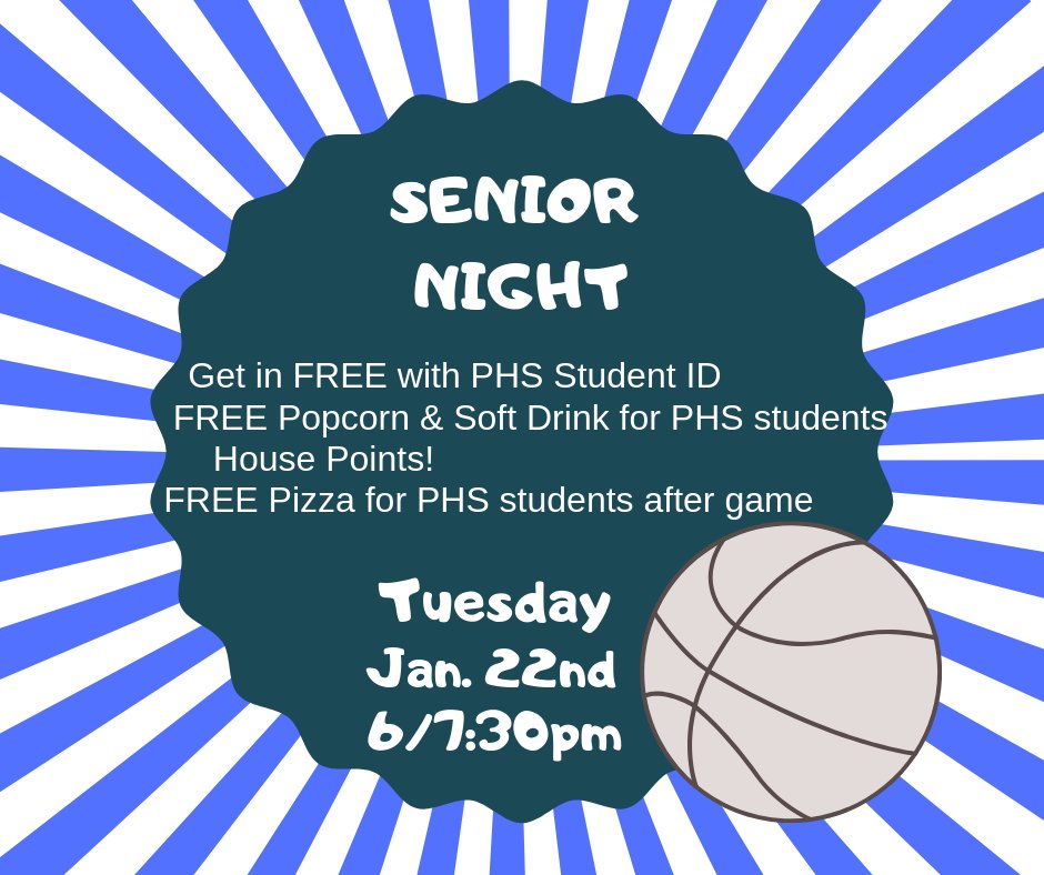 GOphsPIONEERS's tweet photo. Tonight is Girls Basketball Senior Night for manager J. Gryboski. Come out & support your Pioneers and get FREE stuff! #HousePoints #FreeFood #GetInFree #BluePride #SeniorNight https://t.co/jNutbui7xj