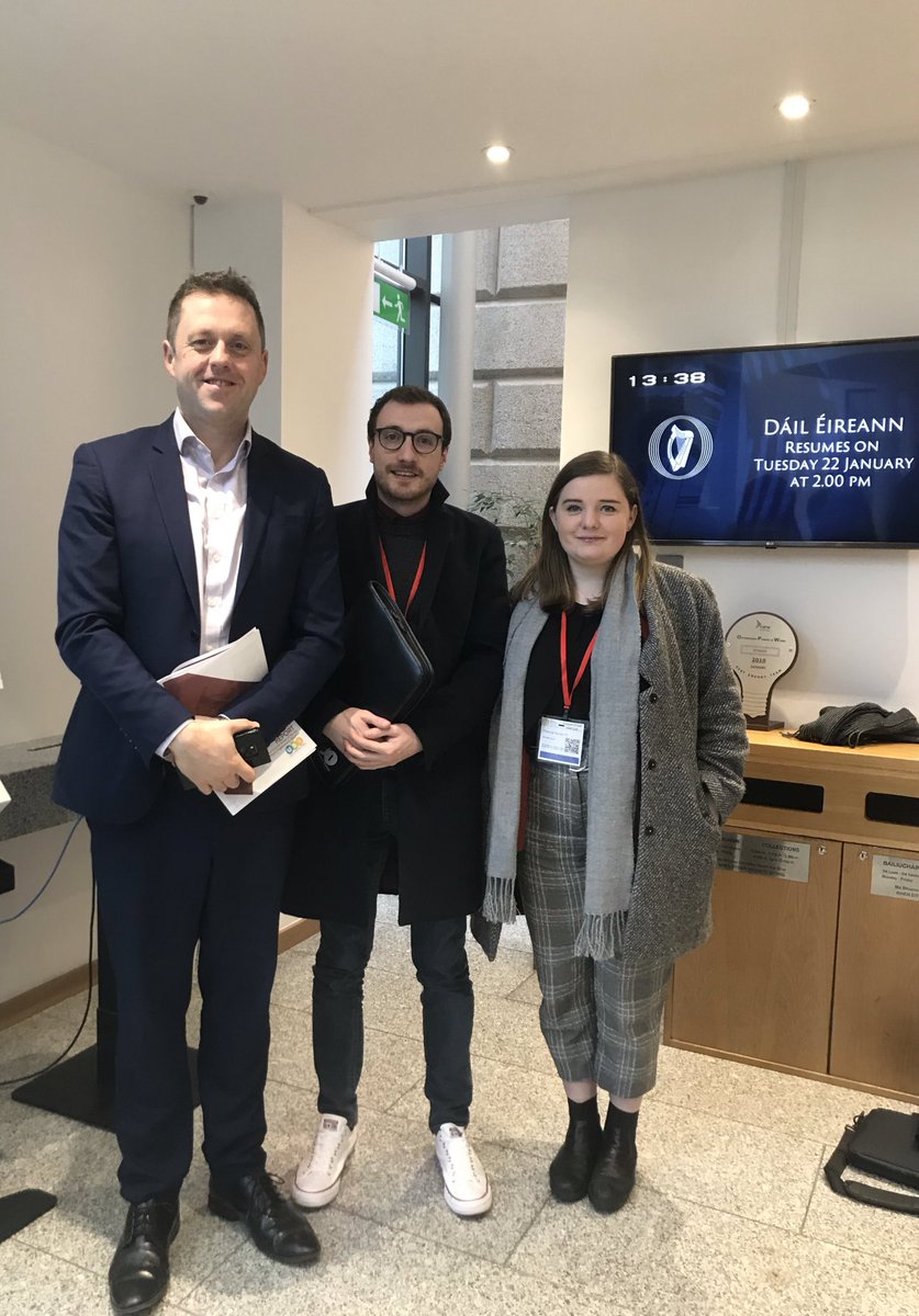 USI_Education's tweet photo. Thanks to @ThomasByrneTD for meeting with myself and @Michelle_Byrne_ today. Pharmacy students face 12 months of unpaid placement and up to €8500 fees in 5th yr. We’ll be rallying at the Dáil on Thursday with @IPSA_Ireland #PharmacyEducationNotExploitation https://t.co/5ARlcCJdUe