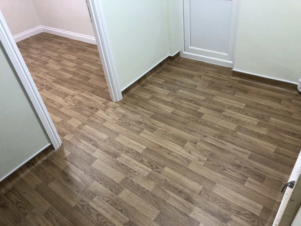 M2Flooring's tweet image. Polyflor Rustic oak laid to house with coved skirtings
