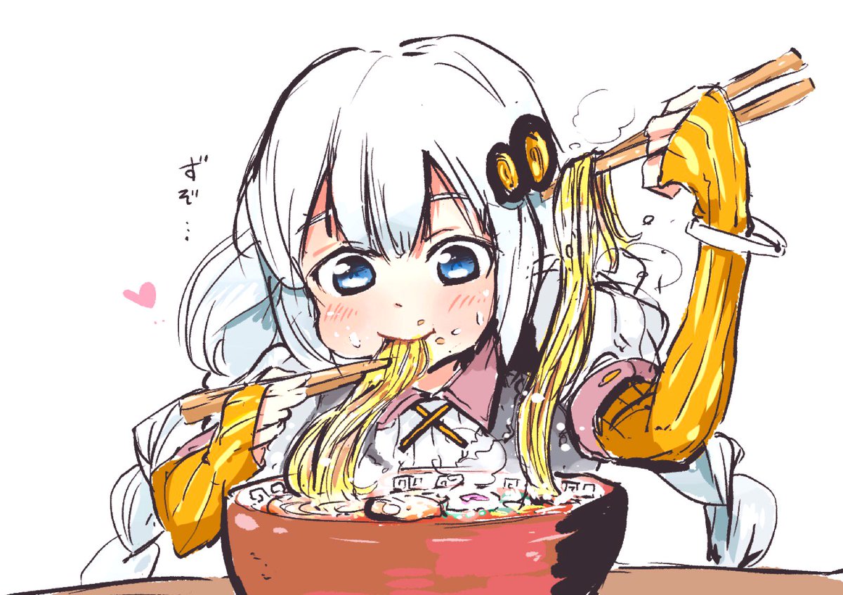 kizuna akari 1girl chopsticks food eating gloves holding chopsticks solo  illustration images