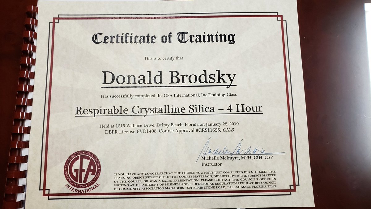 FlashRestore's tweet photo. Enjoyed a great class on Silica and Safety today. I encourage everyone in the construction industry, every contractor, and all home improvement companies to be proactive and learn more about Silica. Peoples lives are at stake. 
Flash Restore Fire, Water, Mold
1.844.FLASH24. https://t.co/RkZUYygFhP