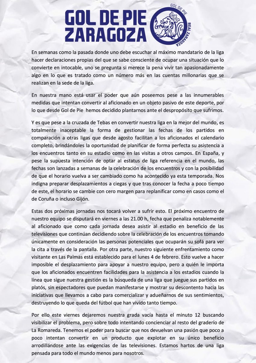 gol_pie's tweet photo. Una liga pensada para todo el mundo menos para nosotros.
#Goldepie https://t.co/eAs2hrqhEY