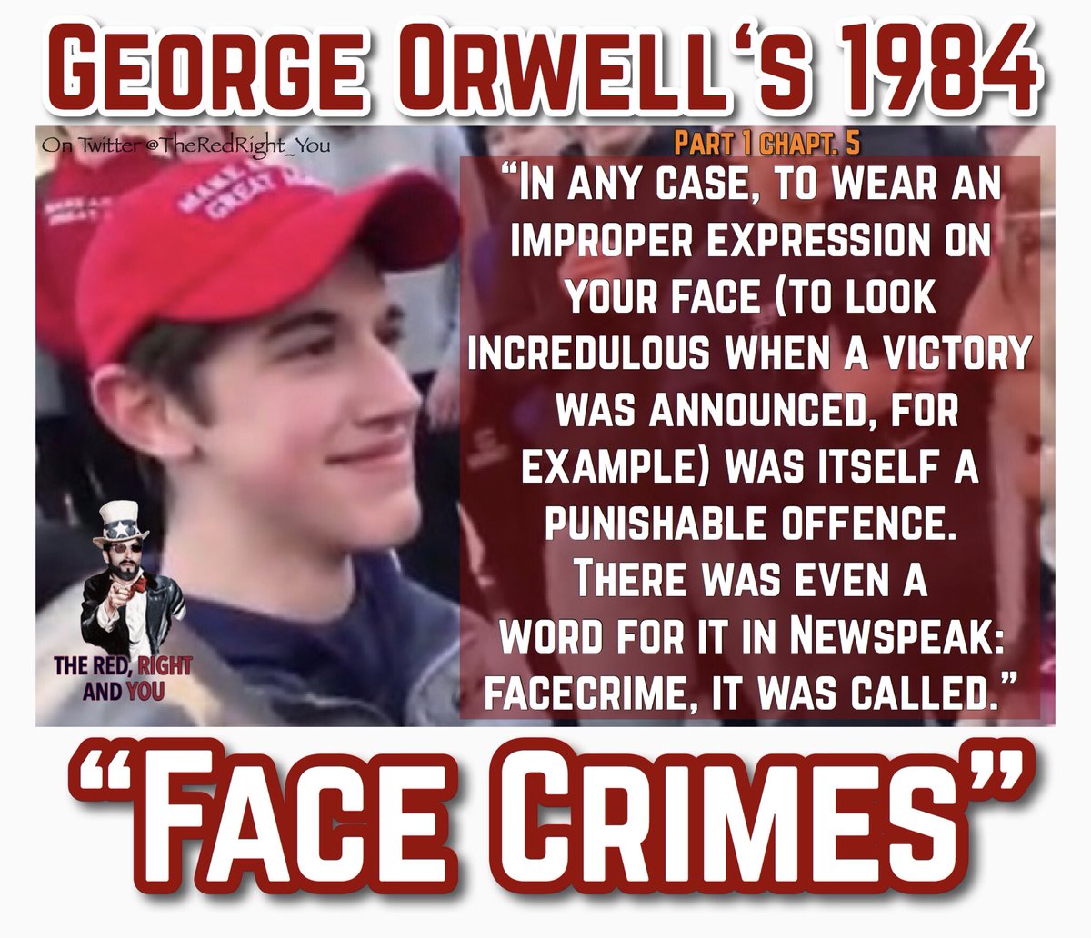 Image result for george orwell face crimes