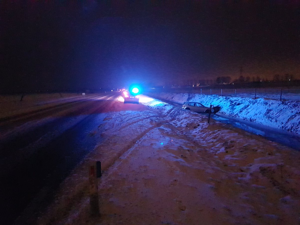 Niet de eerste en waarschijnlijk ook niet de laatste deze avond. Gelukkig geen letsel!