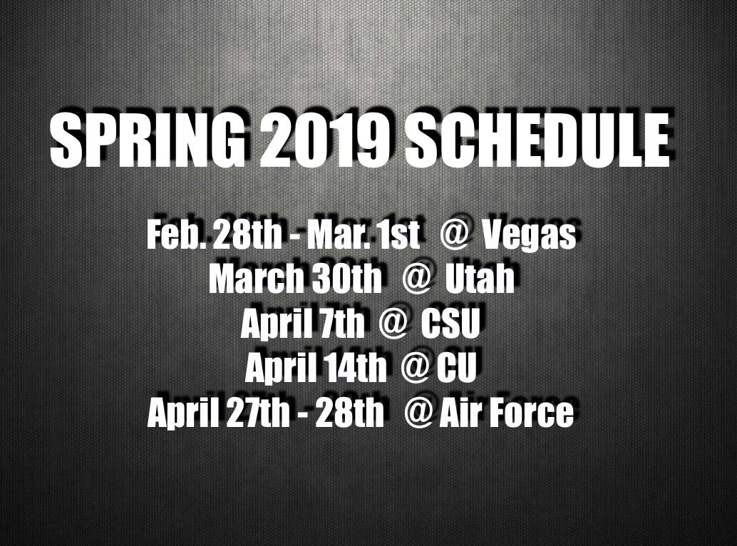 Spring 2019 schedule! Still working on scheduling some scrimmages so stay tuned for those!