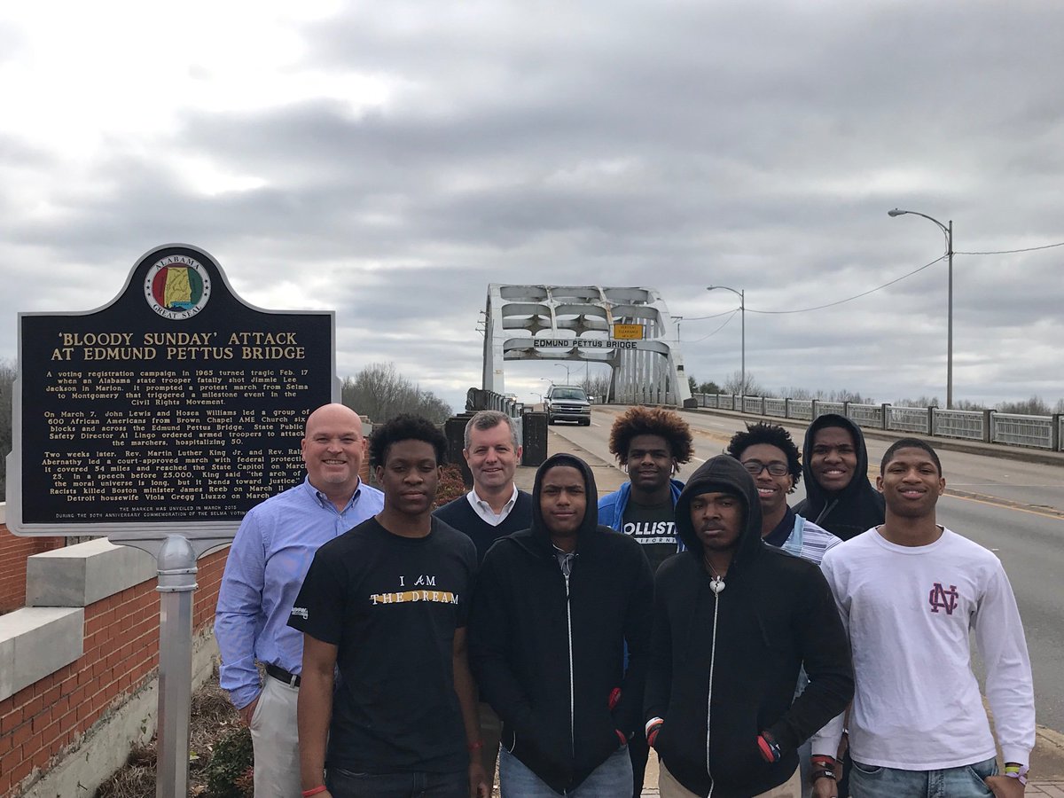 NCHSPrincipal's tweet photo. A special thanks to the city of Acworth and the Acworth Police Department for supporting North Cobb’s trip to Selma, Alabama to work with students from Selma HS and Southside HS. #PowerOfPeaceProject
@CobbSchools https://t.co/ckLCWut20X