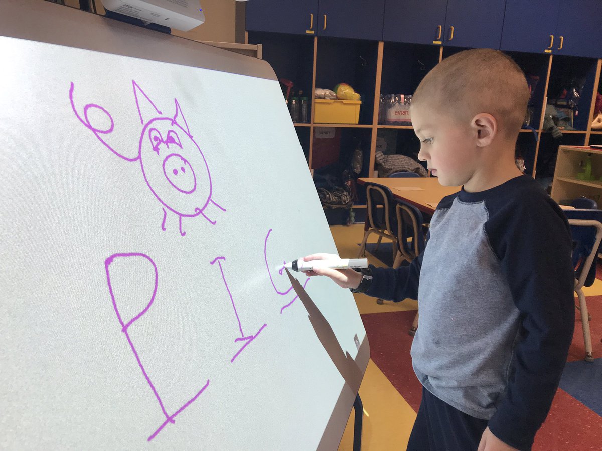 MsAprilsPreK's tweet photo. Today, we practiced sounding out and writing CVC words on our interactive easel. #TrinityLearns #WeAreWriters #academicfoundation https://t.co/5twmiRKriB