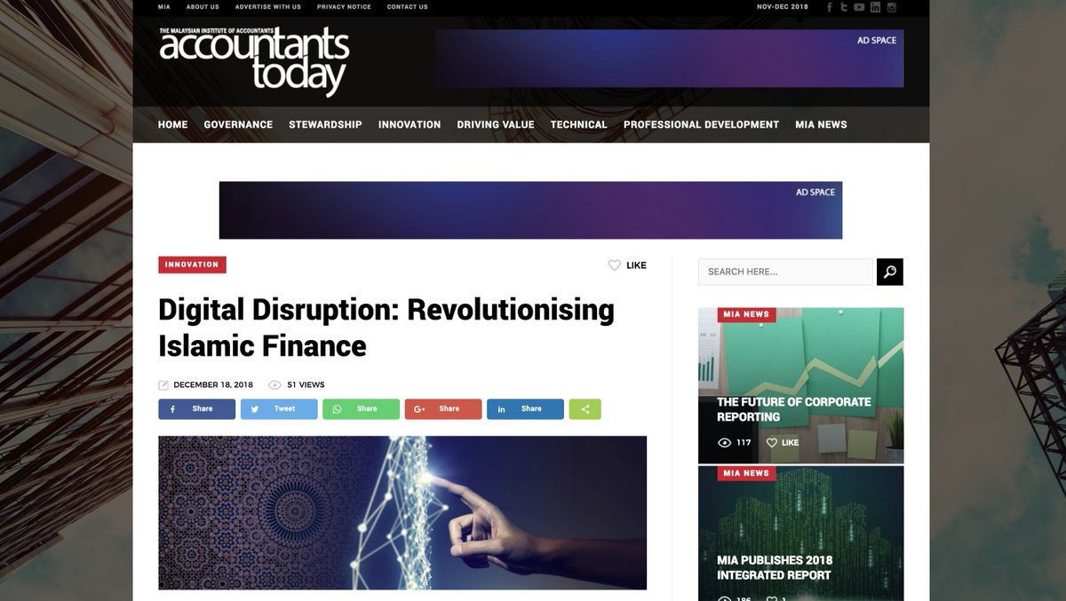 How do Islamic financial institutions approach their business in today’s digitally disruptive world? Find out more in the Nov/Dec 2018 Accountants Today 
>> bit.ly/2U4Pcks 

#IslamicFinance #Islamicfinancialinstitutions #AT #AccountantsToday
<a href="/BadlisyahAGhani/">Badlisyah Abd Ghani</a> <a href="/BCG/">Boston Consulting Group</a>