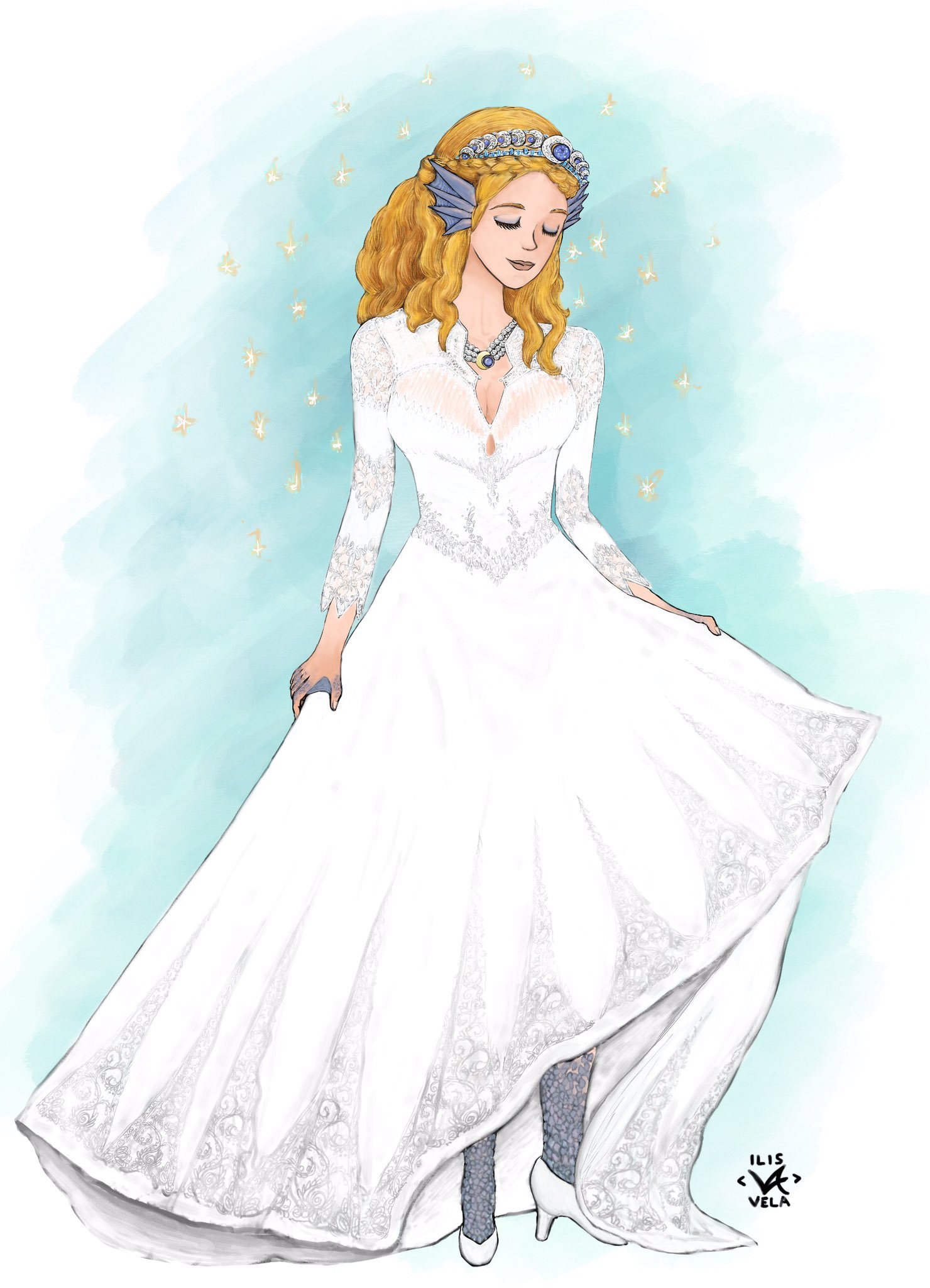 Vela on X: 4/8/17 A seafolk girl on her wedding day #drawthread #dnd #art  #characterart #fantasyart  / X