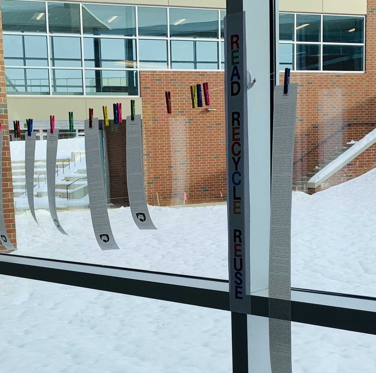 psulibs's tweet photo. We are so excited to see our @ShortEdition_EN story dispenser in place for @StateCollegeHS monthlong pilot program supporting State High Reads (and Writes!), and a "clothesline" of stories for sharing and re-reading!—https://t.co/a9DVyhksbO #pennstate #librarypartnership https://t.co/bJXi3gwl2c