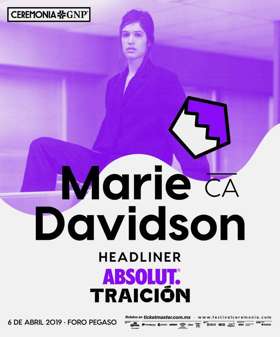 Como parte de la gira de promoción de su aclamado disco Working Class Woman, Marie Davidson visitará México el próximo 6 de abril para presentarse en  Festival @CeremoniaGNP 
Boletos a la venta en:
bit.ly/Ceremonia19Bol…