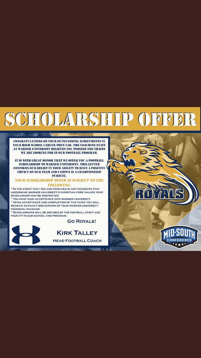 DemetriusByrd0's tweet photo. Blessed to receive a(n) offer from Warner University @MrCoachCraig @CoachHill1 @CoachMike_AC @OmarSimmons26 @AC_StingraysFB https://t.co/l7X7I1QJME