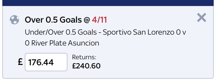 StatsSay's tweet image. Bet 5

We are off to.... Argentina 🇦🇷 

Enough chances in this game to be a goal.

#bookiekiller #bookiebasher #bookie #skybet #football #soccer #bet #betting #bets #tip #tips #tipster
