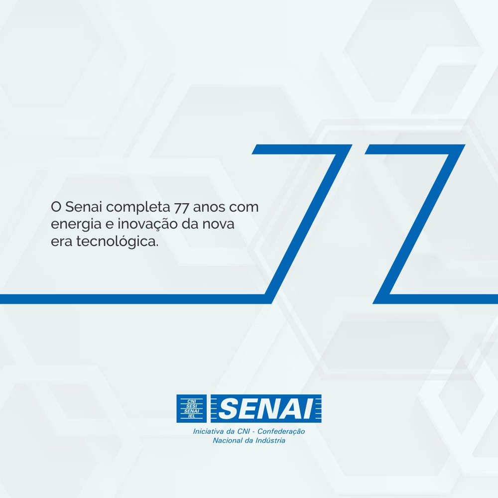 FieroIndustria's tweet photo. O Sistema Fiero parabeniza o SENAI pelos seus 77 anos.
#Parabéns #77anos #SempreSenai #SempreFuturo #SouSENAI https://t.co/9Ntige1z28