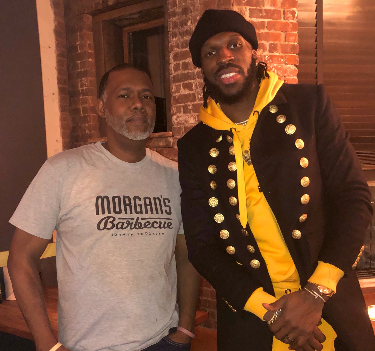 Net’s DeMarre Carroll joining us for dinner after playing 30 minutes for the big W last night.