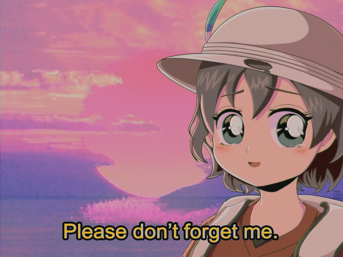 I drew Kaban in 90s retro anime style. Text says: 'Please don't forget me' #かばんちゃん #レトロ #けものフレンズ #90sanime #fakeanimescreenshot #aesthetic #kaban #Kemonofriends

High quality on my pixiv pixiv.net/member_illust.… …