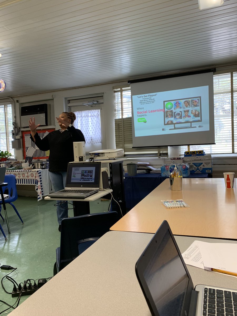 prettyteacher22's tweet image. This afternoon’s sessions for Staff Development Day 3 included “Increasing Engagement with More Technology.” Teachers were introduced to #goformative and #flipgrid  and then created their own for upcoming lessons. #growthmindset #ItsAGibsonThing #ItsSmoothSailing @LacestC