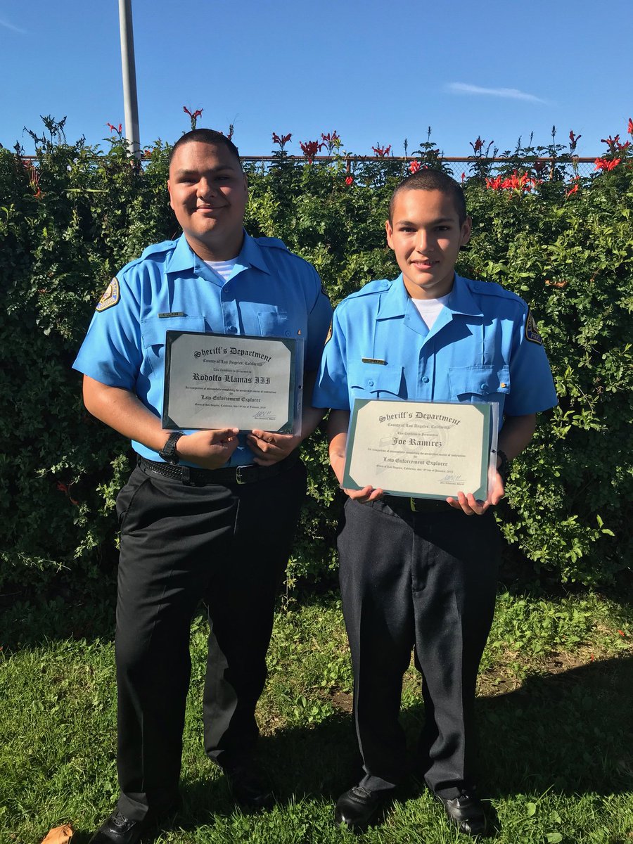 LBPD's tweet image. Congrats to our newest members of #LBPDExplorers, Rodolfo Llamas and Joe Ramirez, who recently graduated from the @LasdExplorers Academy! 👮‍♂️🚓👏 #LBPDCares #JoinLBPD #LASDExplorers