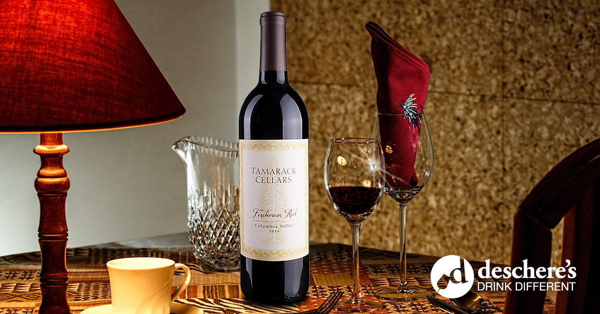 descheresWS's tweet photo. #redwine lovers. Check out @TamarackCellars' "Firehouse Red" a blend of over TEN grapes, including Merlot, Cabernet and Syrah! Dark, rich, lusciously mouthwatering. Just $19.99 at @PAWineSpirits. Use the link to find a bottle near you: https://t.co/fIG3DIlS8l https://t.co/Ff0KnwI5RT