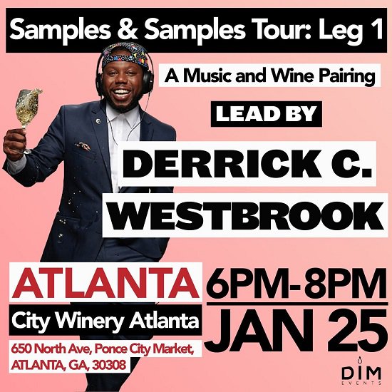 AdventuresAtl's tweet photo. Fri: #SamplesandSamples w/ Derrick C. Westbrook comes to @CityWineryATL! Brilliantly put: the event is sort of like your favorite blend: 33% Tasting, 33% Concert, 33% Wine Education, 1% Magic! More info: https://t.co/sI4wOKz9wg @carenwestpr #atlanta #adventuresinatlanta https://t.co/PDXNTI9irM