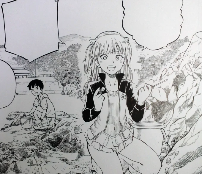 あの無責任なネームはこうなりました。
トーンはデジタルで貼ります。
今になってベタの塗り忘れに気が付きましたが、もうデータ入稿してしまってるので間に合いません。ぐぬぬ…! 