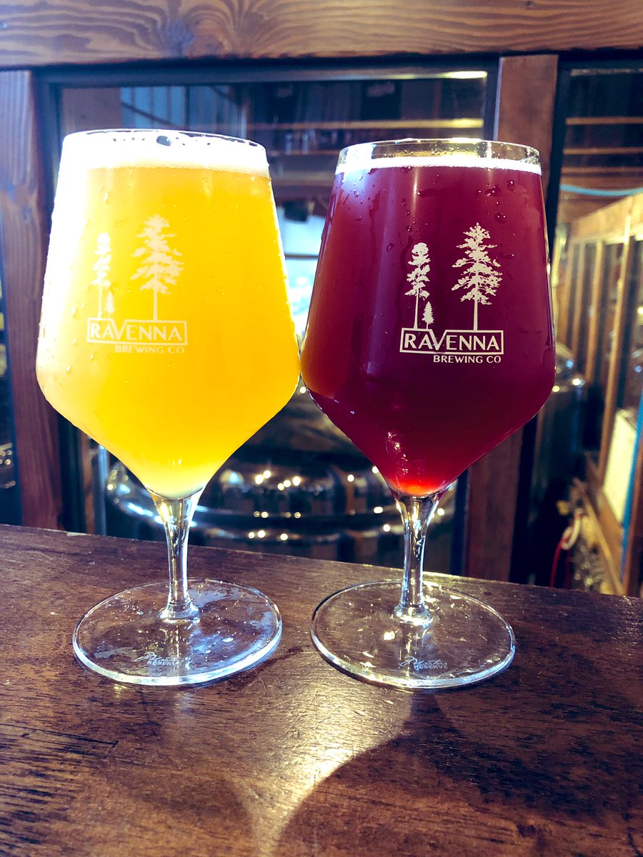 RavennaBrewing's tweet photo. The Passion Of The Gose Passionfruit Sour Ale, lightly salted and the sourness holds back no punches. Wild Mountain BlackBerry/Black Currant Gose Sour Ale, lightly salted deep wild berry notes. Both Sour ales were Oak Fermented in wine barrels. #wabeer #sourbeer #oakfermented https://t.co/qJfgdr9oYJ