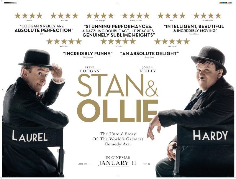 #StanAndOllie is terrific. #JohnCReilly deserves the #GoldenGlobe nomination for his mastery of that #OliverHardy withering look. #SteveCoogan's #StanLaurel is almost as good, and the film brings laughter and tears in equal measure. Worth going to the cinema to see? "It sure is."
