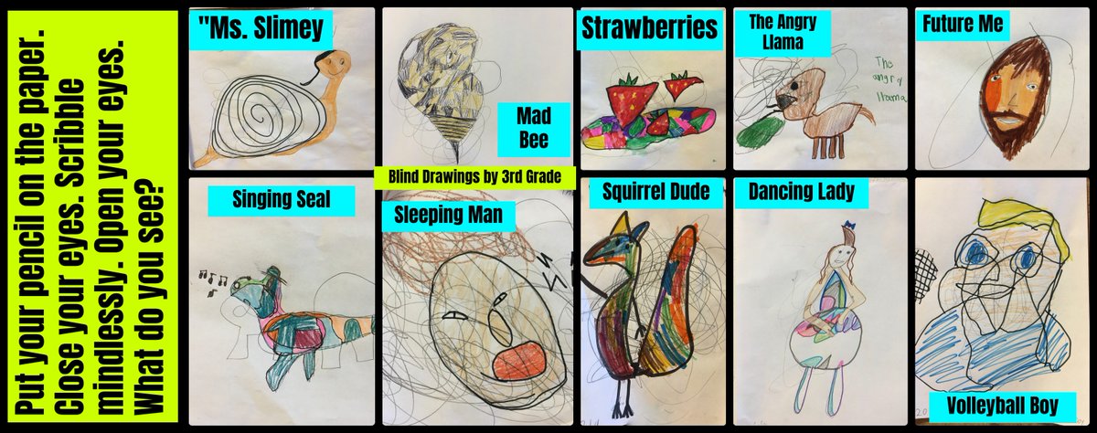 What can you find in a blind drawing?
A Fun #art exercise draws creativity out of our 3rd graders <a href="/the_Madeleine/">the Madeleine</a> . <a href="/art_in_action/">Art In Action 3D</a> <a href="/oakdiocese/">Diocese of Oakland</a> #artsed #creativity