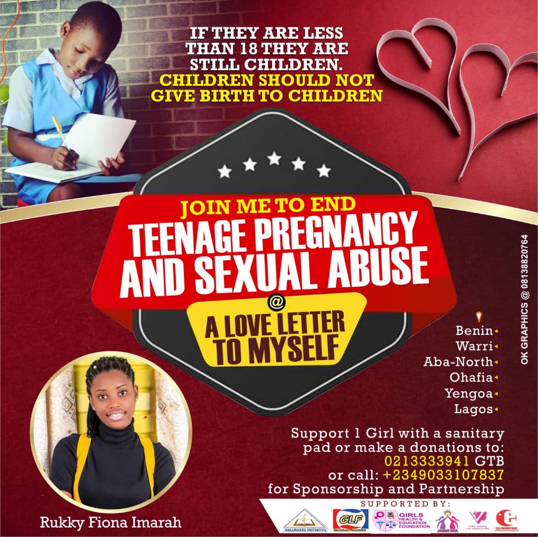 Graceland_ng's tweet photo. If you think Teenage Pregnancy is not a big problem, try witnessing a Teenager give birth. It will change your mind!!
Join @Rukkyfiona to #endteenagepregnancy and #GiveAGirlChildAPad @thepamilerin @StephanieLinus @mistabolu @UNICEF_Nigeria @Shawnife @TrevMoMatic
@Kivibresh- https://t.co/CULZfqWxKn