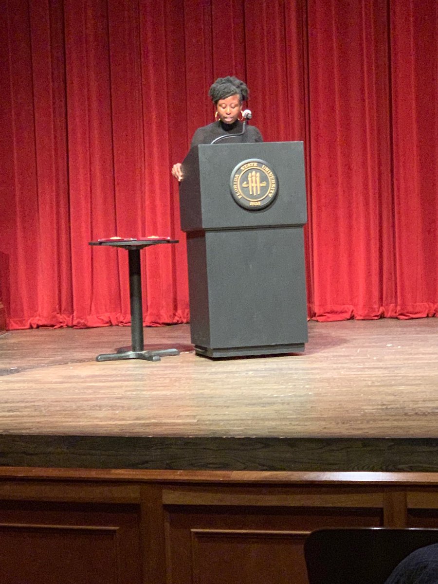 FSUDSA's tweet image. “An Evening with Charles Blow” begins with ⁦@FSUSGA⁩ President Stacey Pierre welcoming attendees #FSUMLKWeek