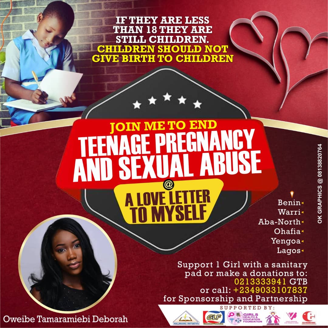 HallmarksNG's tweet photo. Let's stop it while we can so that the Children born to these Children won't suffer their Parent's mistake. Join Deborah to #endteenagepregnancy and #GiveAGirlChildAPad @thepamilerin @StephanieLinus @mistabolu @UNICEF_Nigeria @Shawnife_ https://t.co/lt62P395Kh