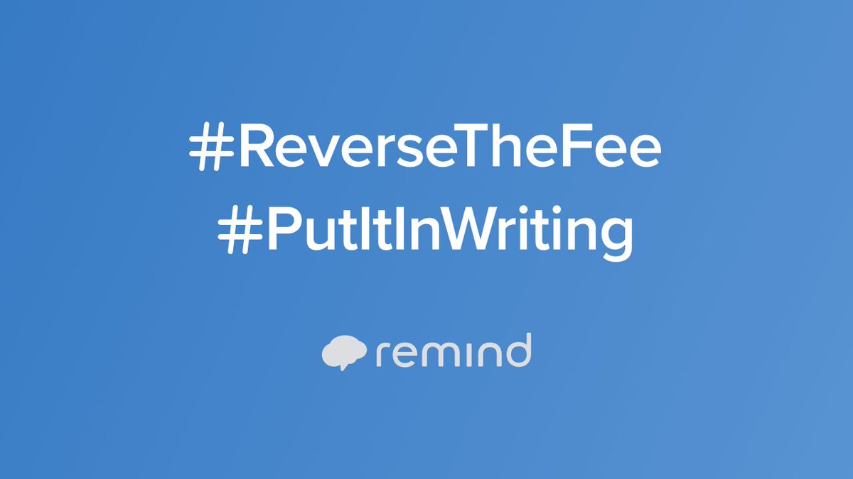 We're currently in conversations with Verizon to #ReverseTheFee and #PutItInWriting—and working hard to make sure our service can continue uninterrupted for ALL users who use Remind for teaching and learning. Your voices are being heard, and we're so grateful for your support.