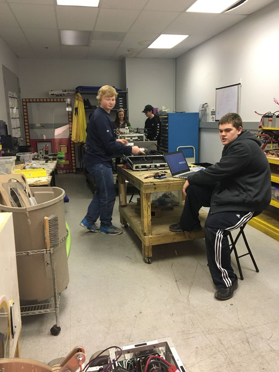 team2655's tweet photo. How is your team’s week 3 going? We’re still working on perfecting prototypes for the robot and programs. #team2655 #2655 #frc #firstinspires #ncfirst #stem #omgrobots #robot #engineering #programming #outreach #firstlikeagirl https://t.co/hYQlfLBOoL
