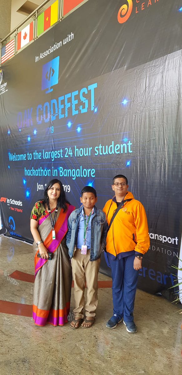 With the champions from Oakridge Einstein campus! Proud of these tech geniuses!! @Oakridge @oakcodefest <a href="/nabil_faraz/">nabil faraz</a>