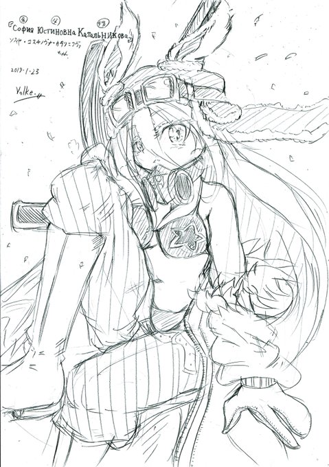 うちの子ウサミミ娘の『ソフィヤ』ちゃんアナログ絵です#うちの子 #オリジナル #アナログ #アナログ絵 #オリキャラ #創作 #創作キャラ #軍人 #ウサミミ #ケモミミ #うさ耳 