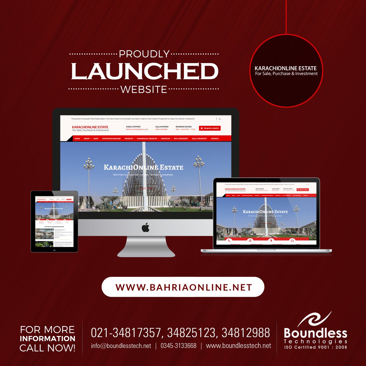 Boundlesstechno's tweet image. Karachi Online Estate #Website designed &amp;amp; #developed by Boundless Technologies.

Visit us: boundlesstech.net/cms-websites-k…

#websitelaunched #webpages #webdesign #ecommerce #woocommerce #shopify #magento #design #premiumlounges #manssalon #gromming #creativedesign #branding #Advertising