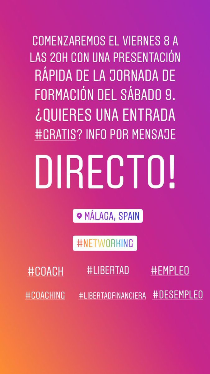 CHOLITO06's tweet photo. Evento de formación y desarrollo de #éxito en #Málaga 8 y 9 de febrero.
#emprendedores #networker #NetworkMarketing #desempleo #PlanB #emprender #getpro comenzaremos el viernes a las 20h ¿quieres una entrada gratis?
Info por mensaje directo! https://t.co/ZJGxRZYK9h