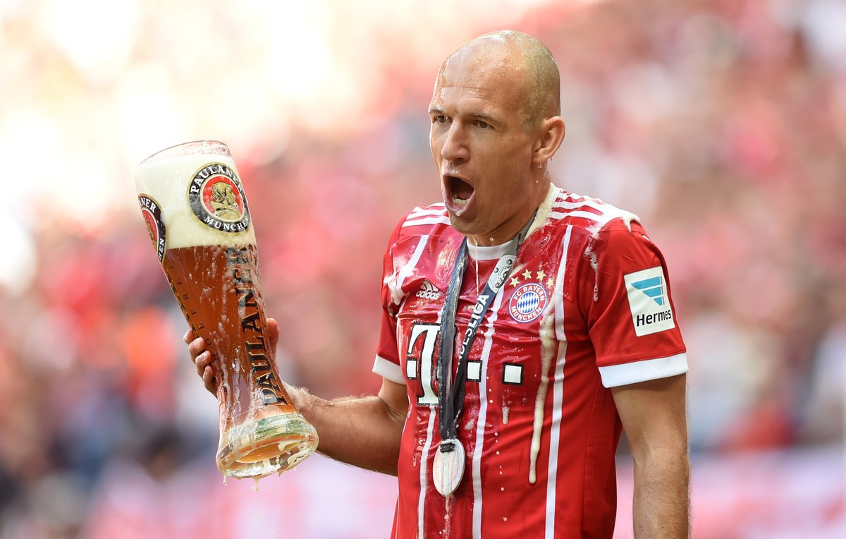 Celebrate in style, fella!  Happy 35th birthday to Bayern Munich and former Holland winger Arjen Robben... 