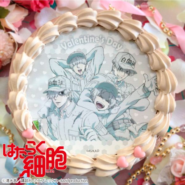 大人気【#はたらく細胞】のバレンタインスイーツが登場💝 ケーキは黄桃