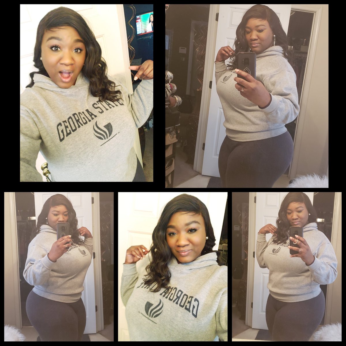 GoldenWroteIt's tweet image. I havent pulled out my college sweater in yearsssss! Been on my fitness grind &amp;amp; Im pleasantly surprised to fit back into this sz small hoodie!💪🏾#IssaWin #gettingfit #thickythick #atlanta #FitnessGoals #Grindpreneur #Doll #curvesallday #fitness #chocolatecake 😉🤙🏾