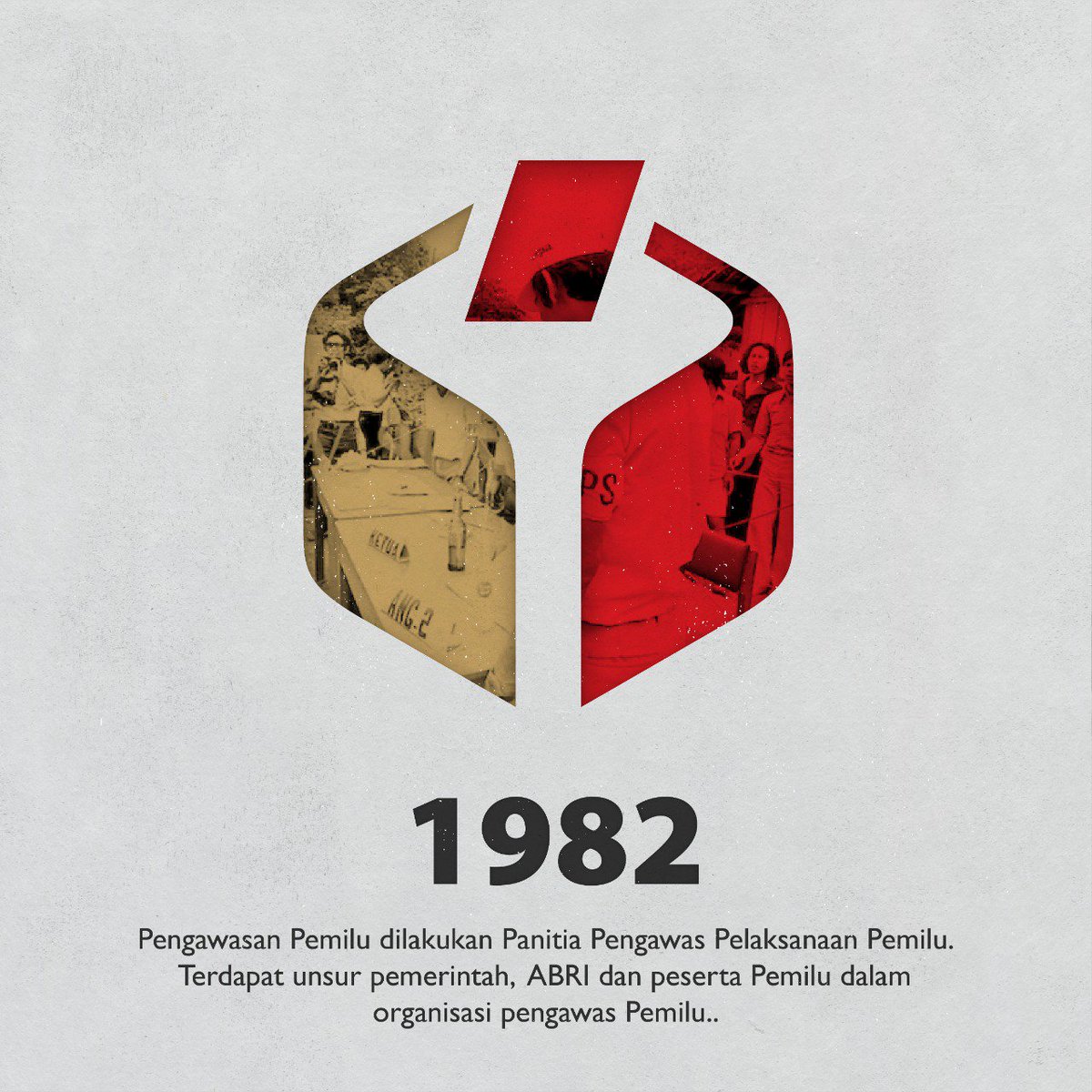 bawaslu_RI's tweet photo. #SahabatBawaslu, kembali lagi ke sesi belajar sejarah pengawasan pemilu. Hari ini mimin akan ceritakan pengawasan pemilu generasi pertama.

Pengawasan Pemilu 1982 dilakukan oleh Panitia Pengawas Pelaksanaan Pemilu Pusat (Panwaslakpus) di tingkat pusat, oleh Panwaslak Tingkat I. https://t.co/1JeW71oS8L