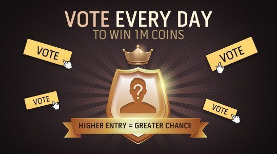 ÚLTIMA CHANCE DE GANHAR 1M COINS !!
🔥 Adivinha quem é o #TOTY pack King!! 🔥
Participe aqui 👉https://toty.igvault.com
Rápido, Rápido, Rápido