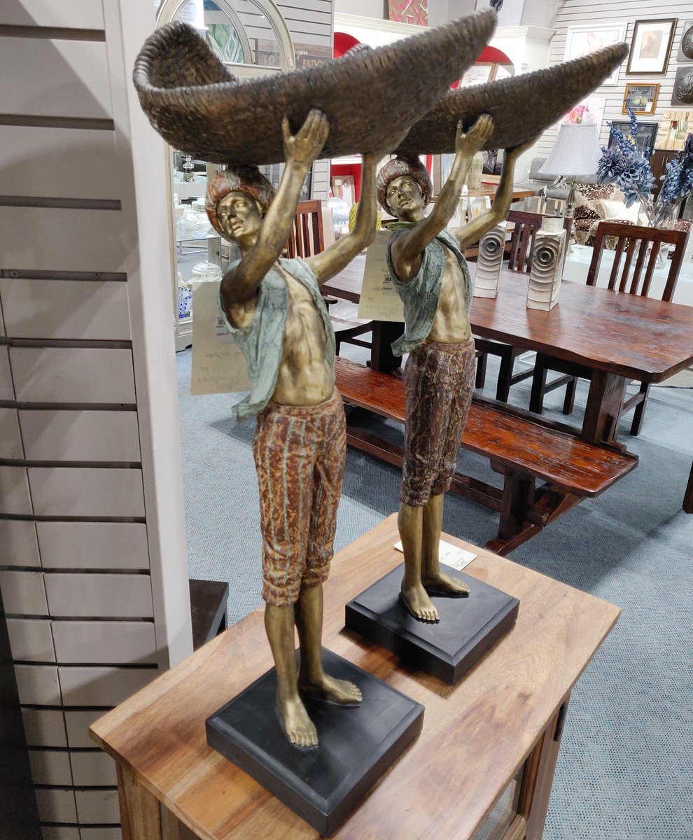 Every piece in our store is unique! Like this statue of man carrying a basket on his head as a symbolic representation of finding balance in life. Do not allow your burdens to weigh you down. 
12833-17 Statue of Man Carrying Basket Over His Head $95