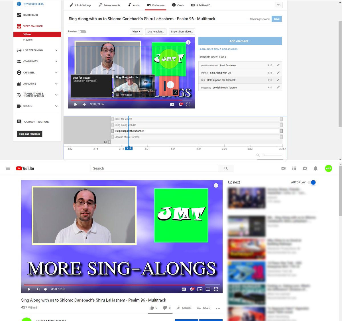 A problem with YouTube's End Screen system